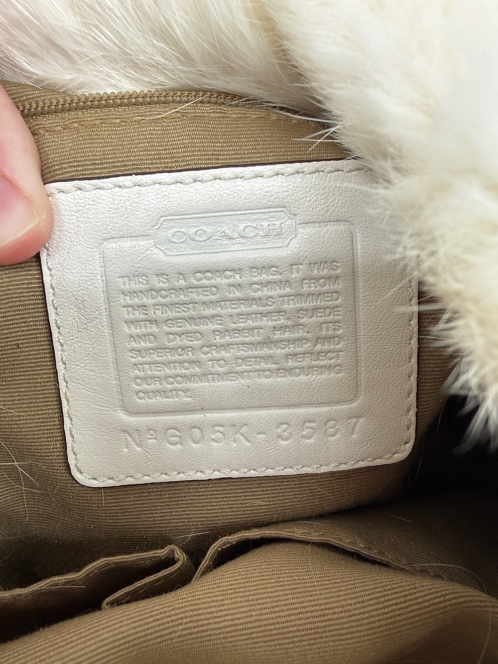 Vtg Y2K Coach “Ski Rabbit” fur hobo bag 2005 - Picture 11 of 16